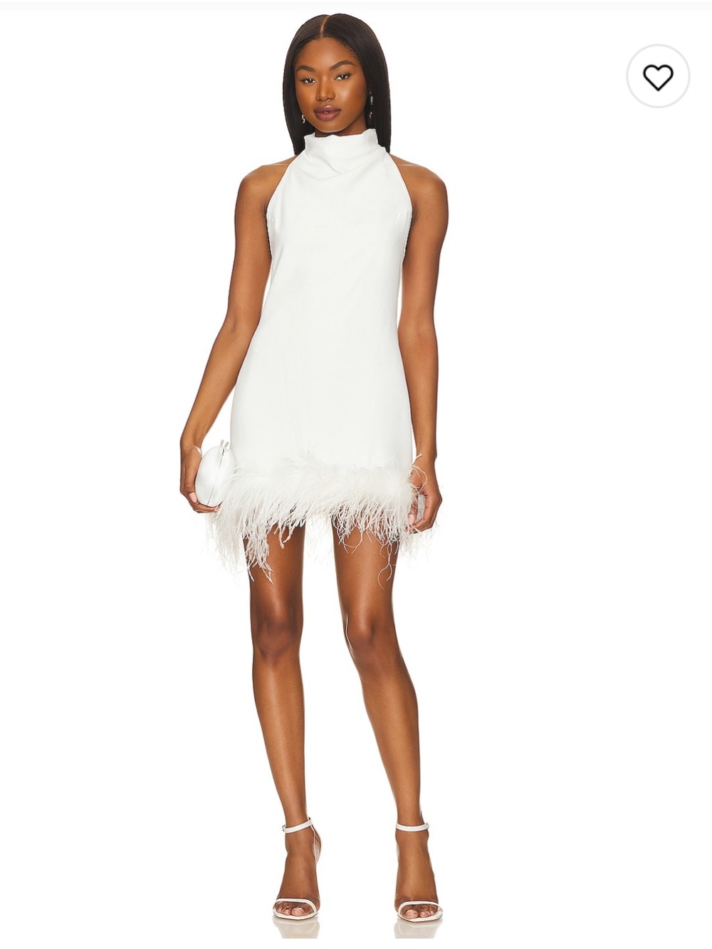 Amanda Uprichard Ivory Feather-Hem Mini Dress